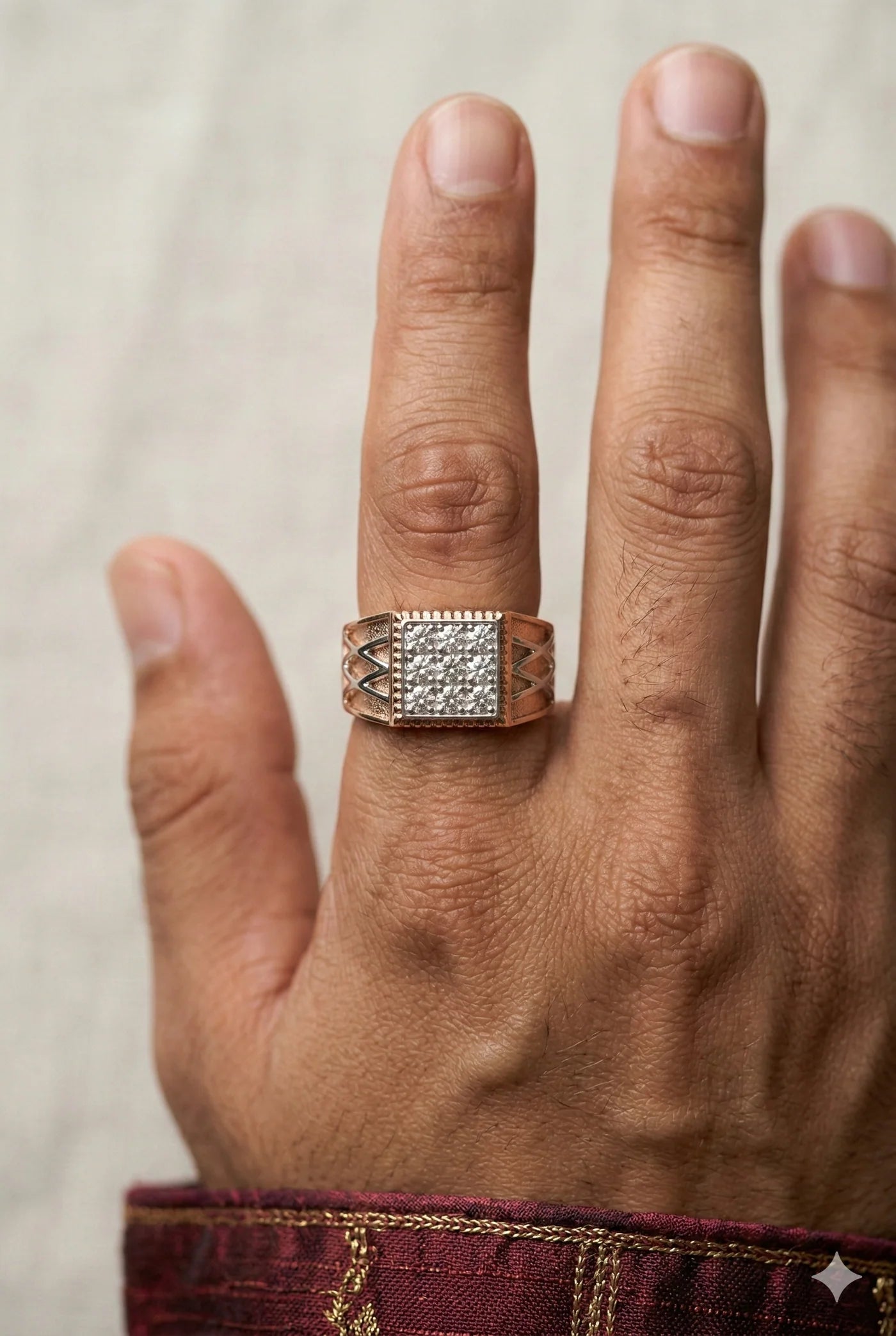 Regal Square Pavé Diamond Men’s Ring