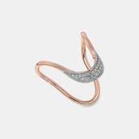 Luna Wave Diamond Ring in 18K Rose & White Gold