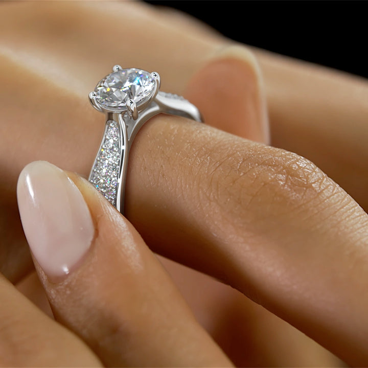 Eternal Embrace Solitaire Diamond Engagement Ring in White Gold