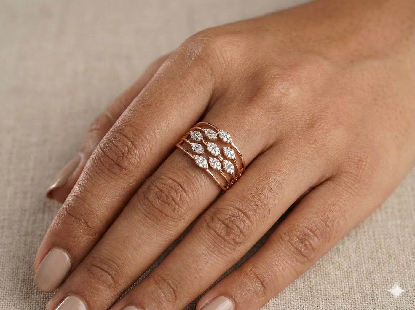 Celestia Wave Diamond Band Ring