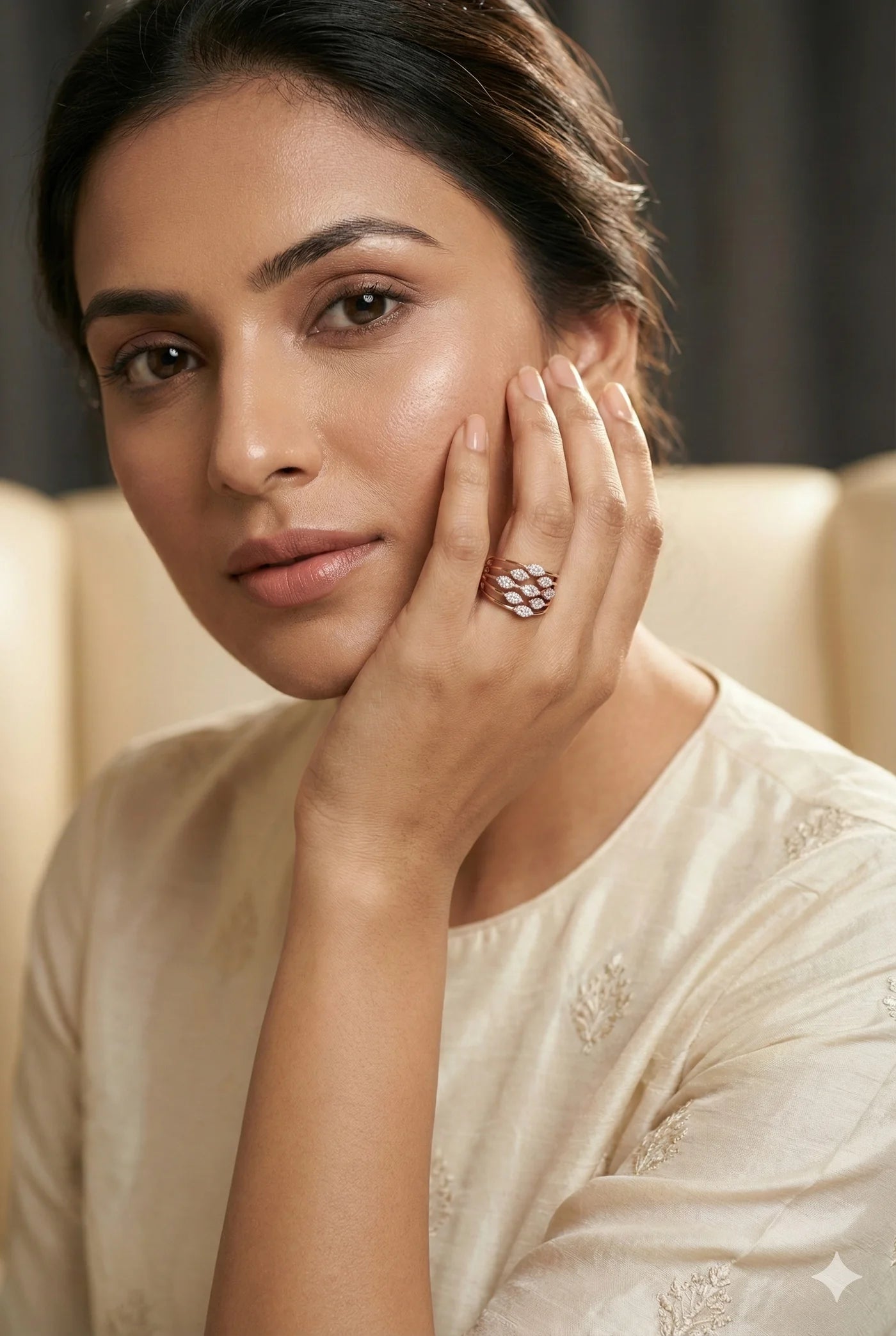 Celestia Wave Diamond Band Ring