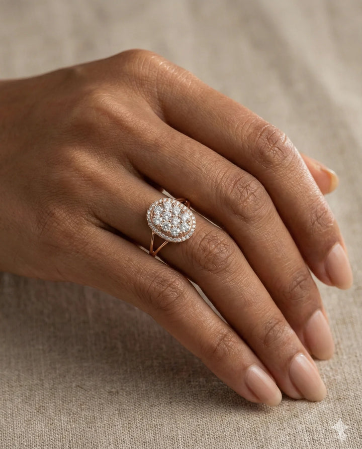 Aurelia Cushion Cluster Diamond Ring