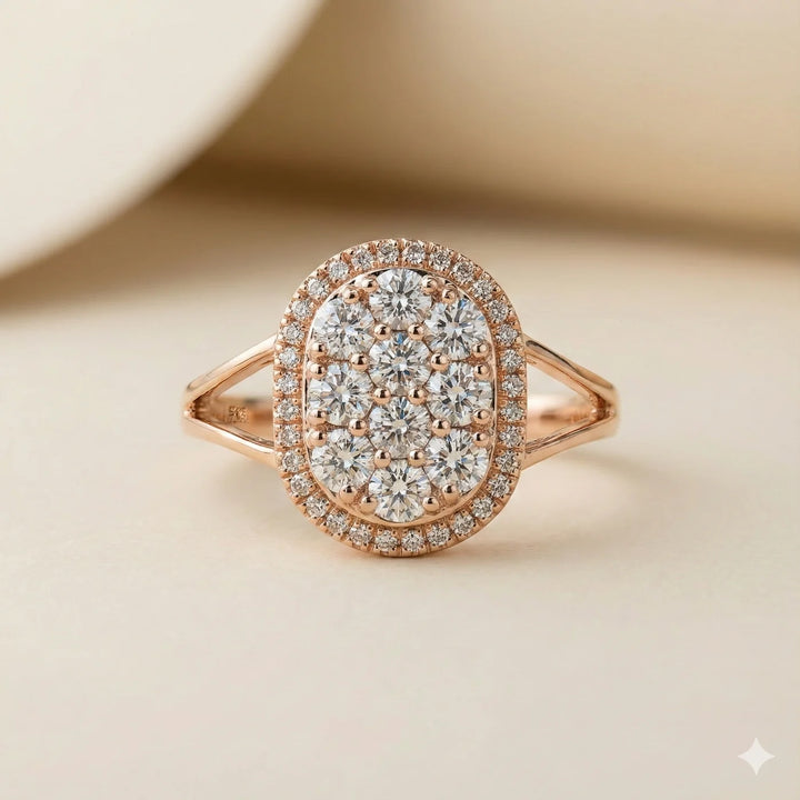 Aurelia Cushion Cluster Diamond Ring