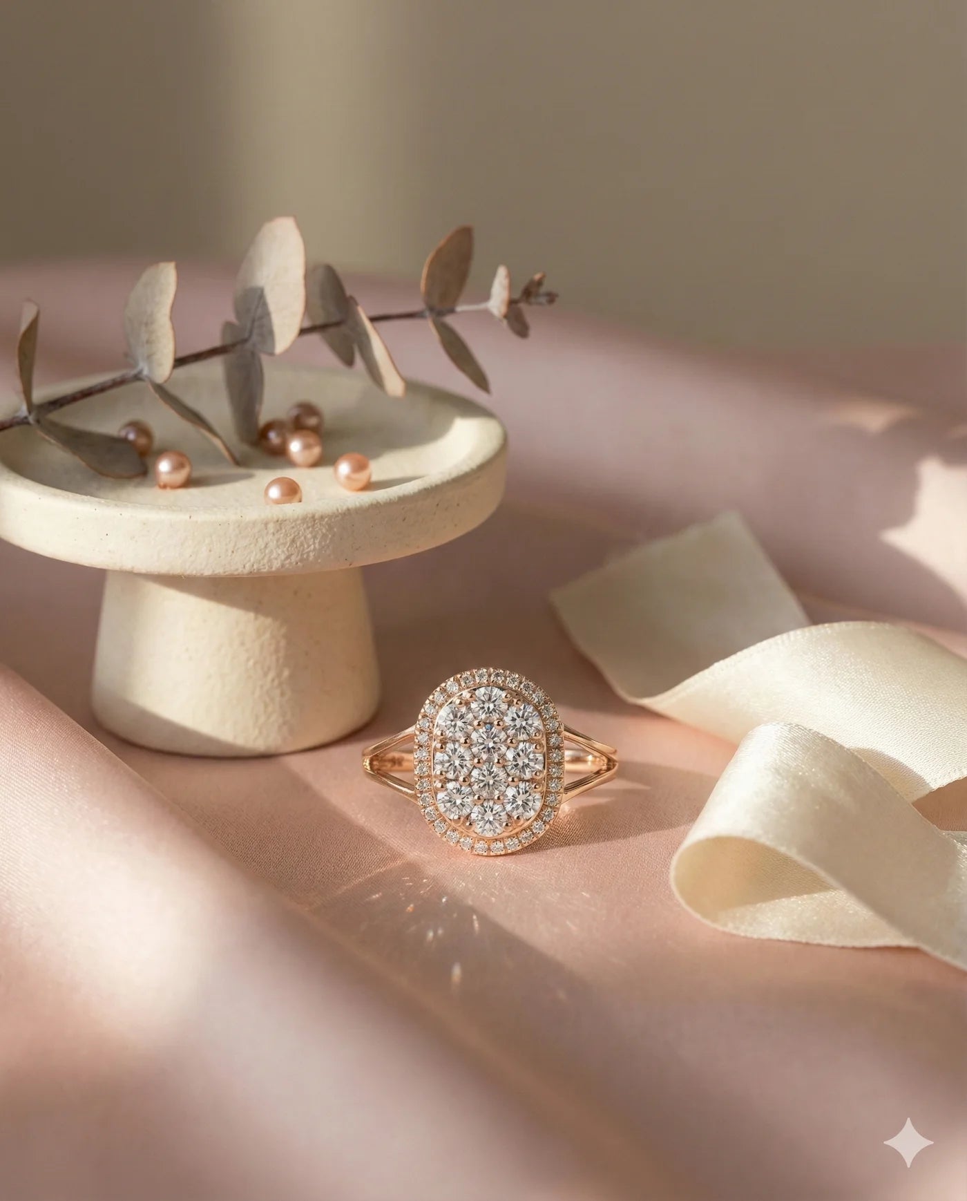 Aurelia Cushion Cluster Diamond Ring