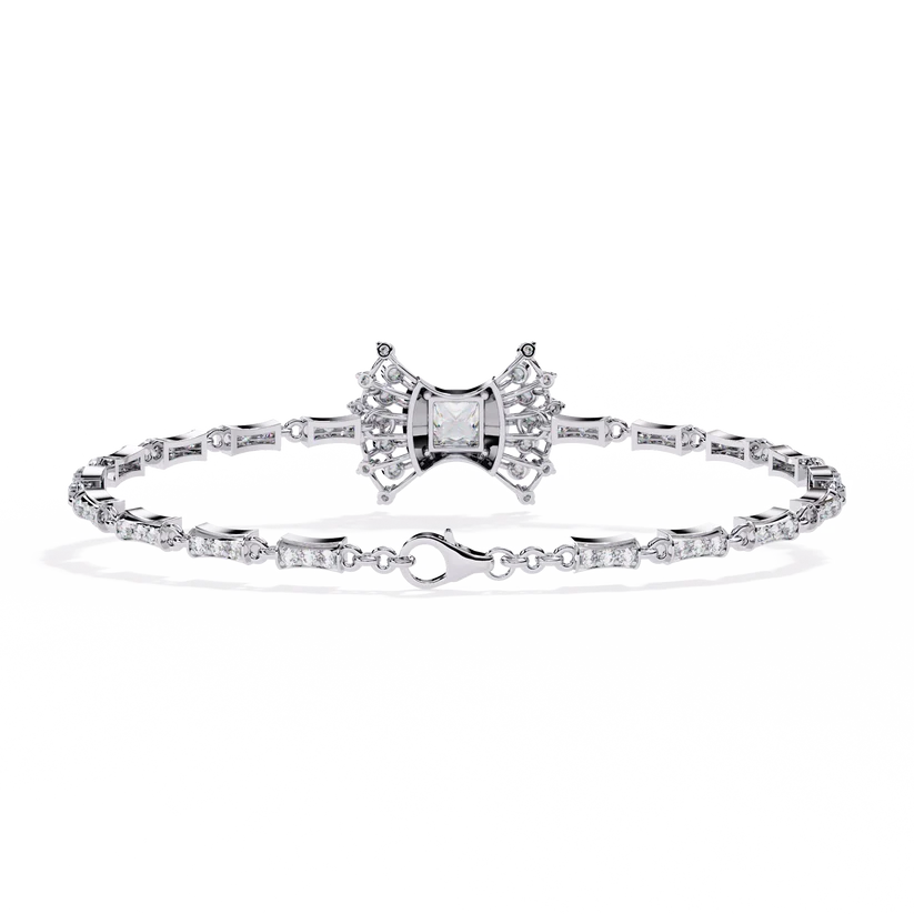 Celestial Princess-Cut Diamond Statement Bracelet