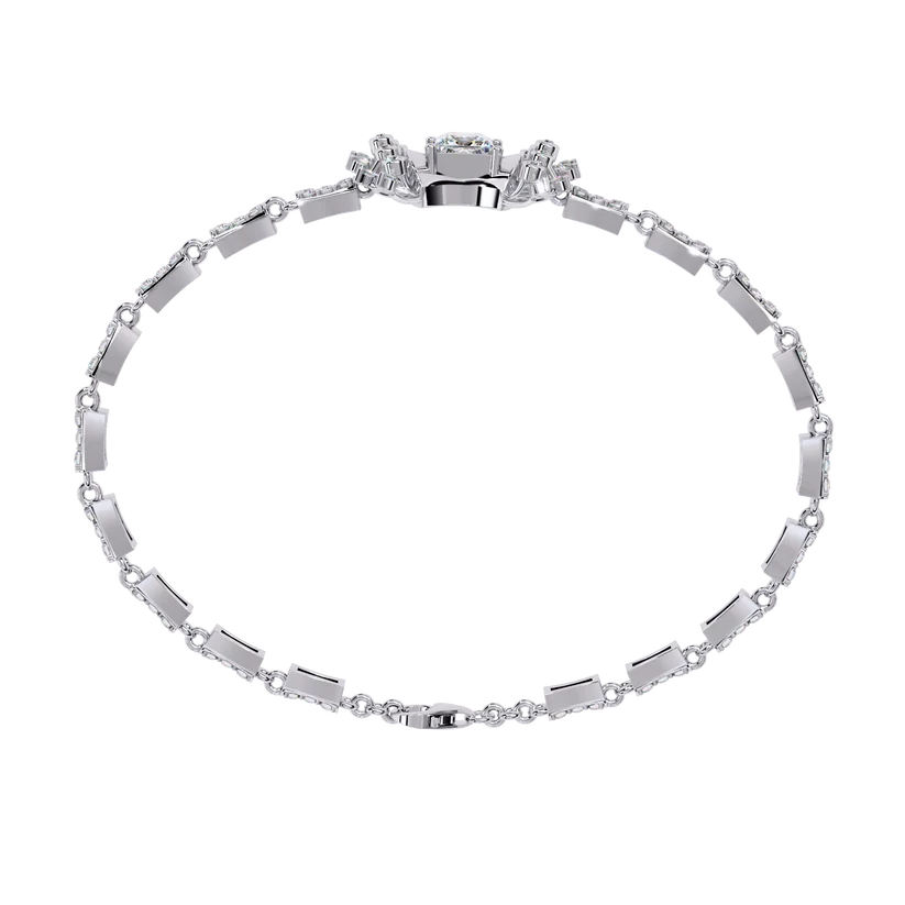 Celestial Princess-Cut Diamond Statement Bracelet