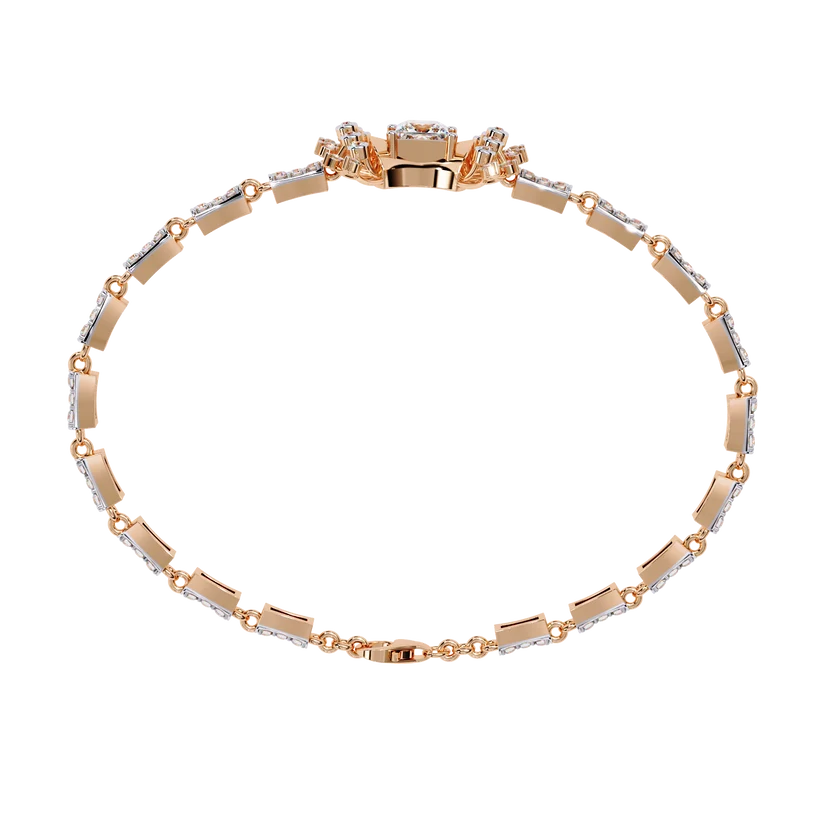 Celestial Princess-Cut Diamond Statement Bracelet