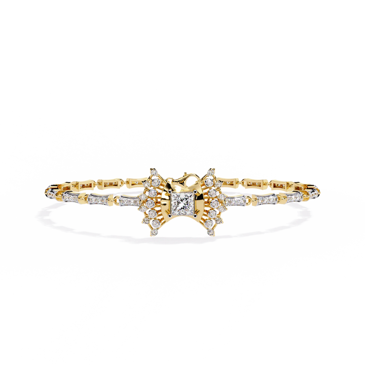 Celestial Princess-Cut Diamond Statement Bracelet