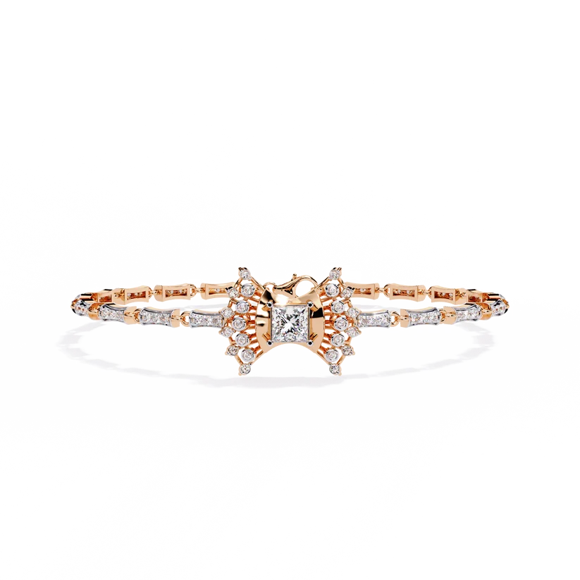 Celestial Princess-Cut Diamond Statement Bracelet