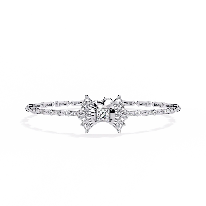 Celestial Princess-Cut Diamond Statement Bracelet