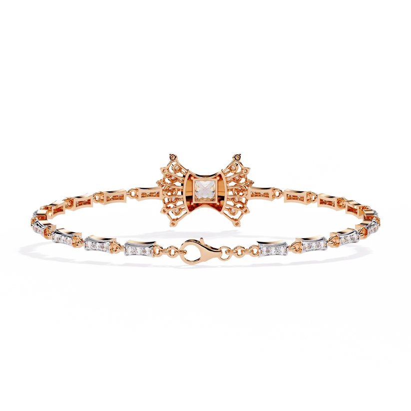Celestial Princess-Cut Diamond Statement Bracelet