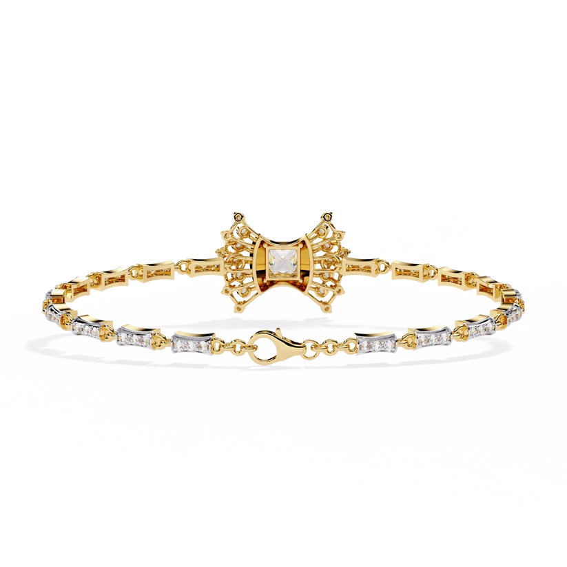 Celestial Princess-Cut Diamond Statement Bracelet