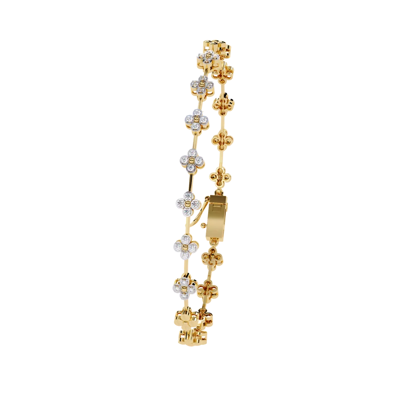 Celestial Floral Diamond Chain Bracelet