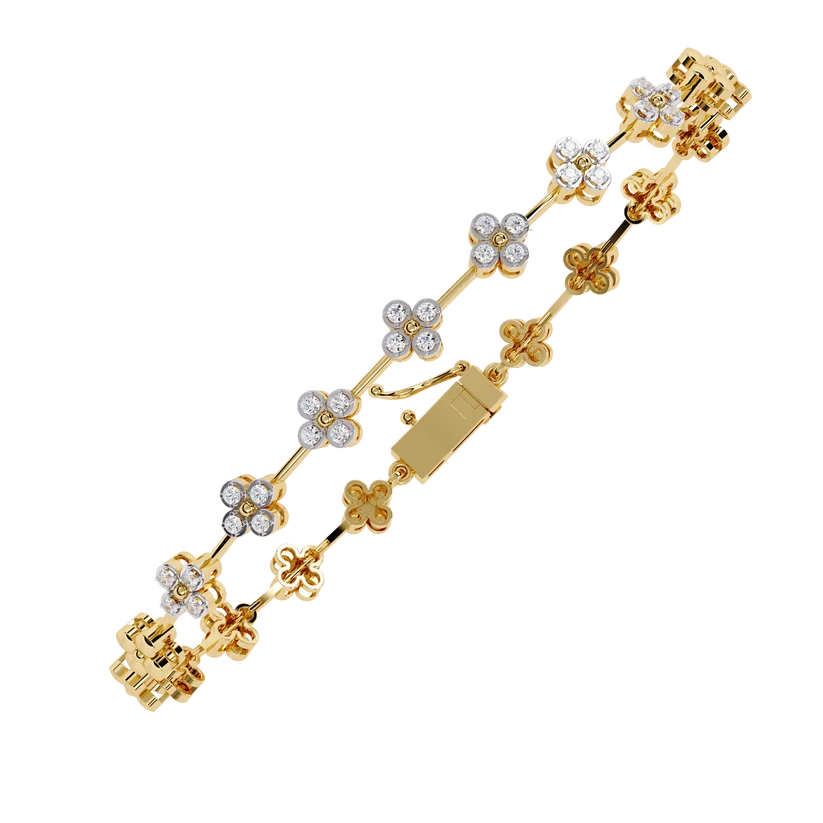 Celestial Floral Diamond Chain Bracelet