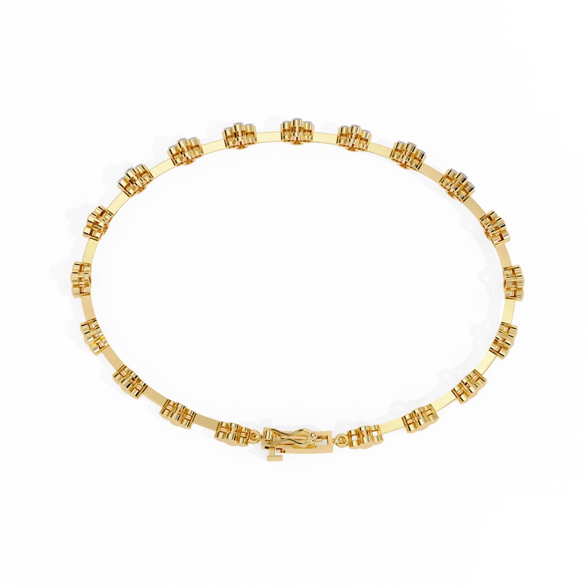 Celestial Floral Diamond Chain Bracelet