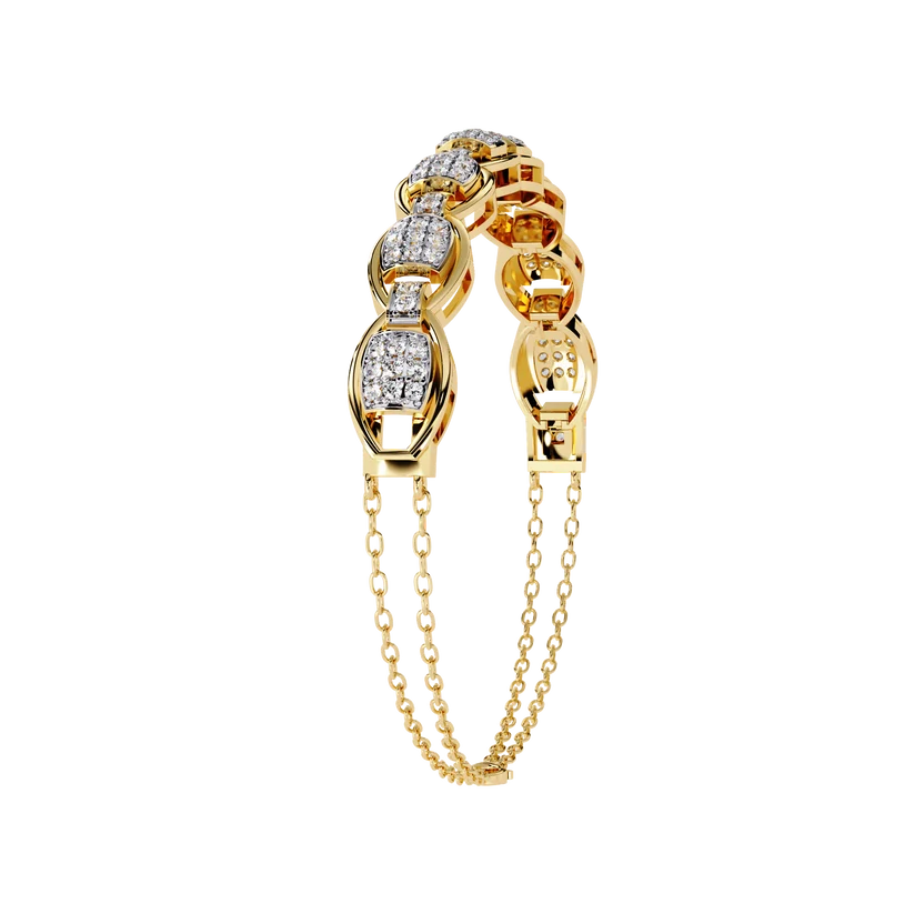 Signature Gold Diamond Link Bracelet