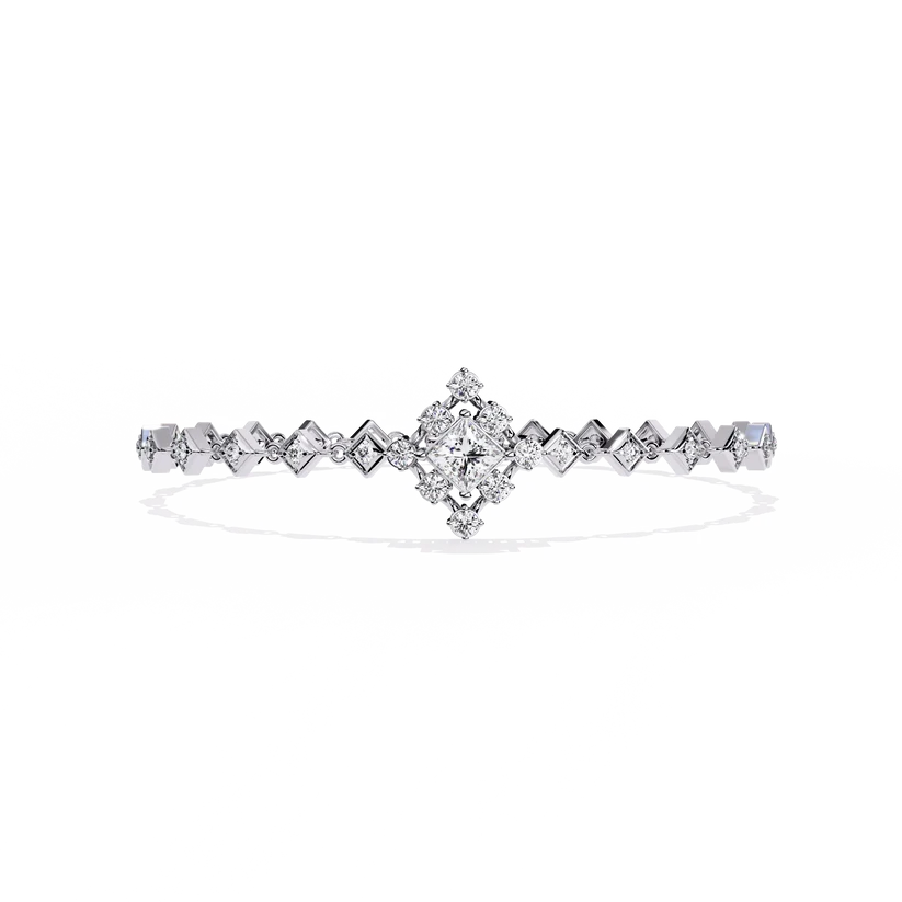 Luxury Two-Tone Princess Cut Diamond Bracelet