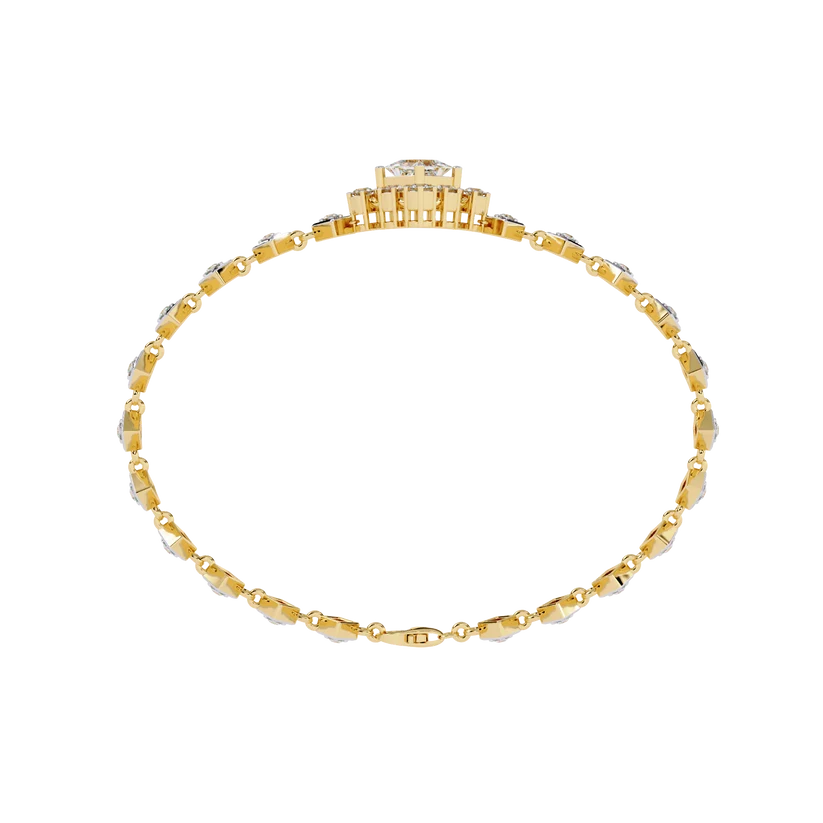 Luxury Two-Tone Princess Cut Diamond Bracelet