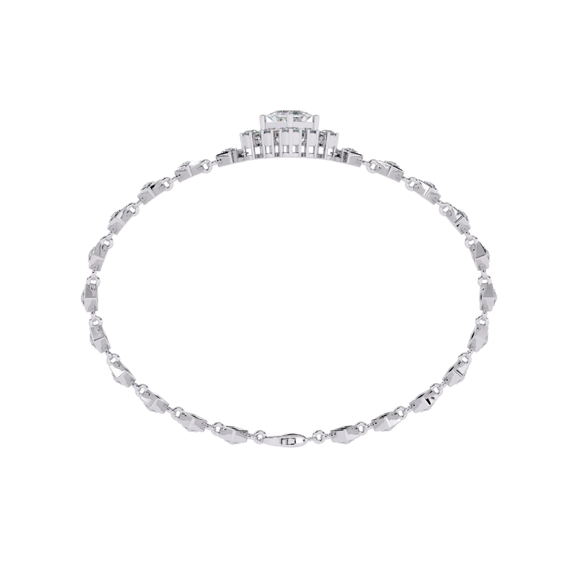 Luxury Two-Tone Princess Cut Diamond Bracelet