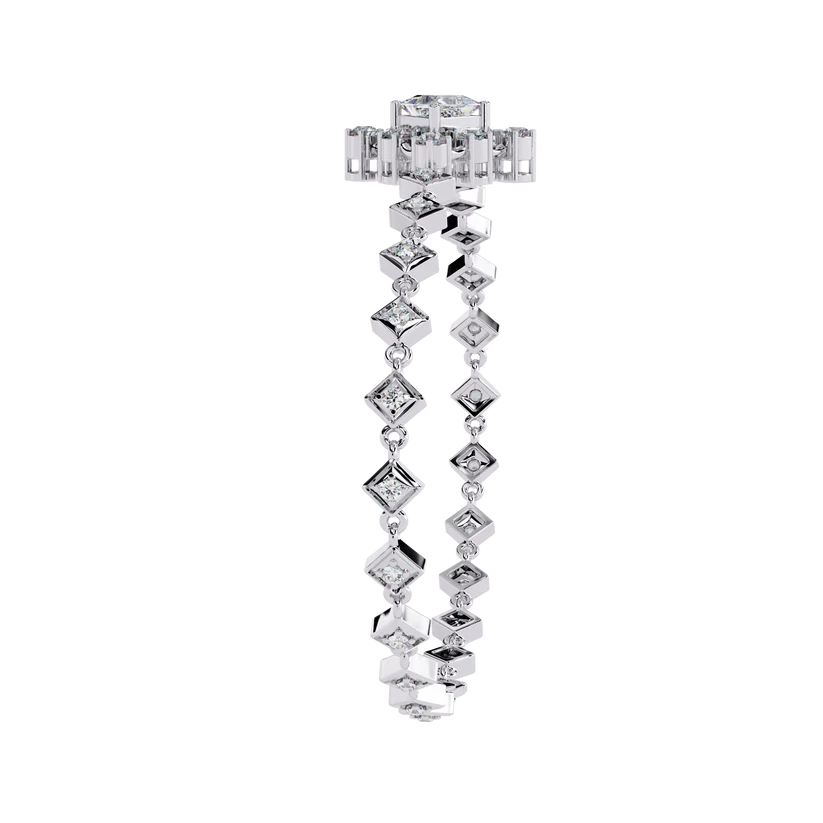 Luxury Two-Tone Princess Cut Diamond Bracelet