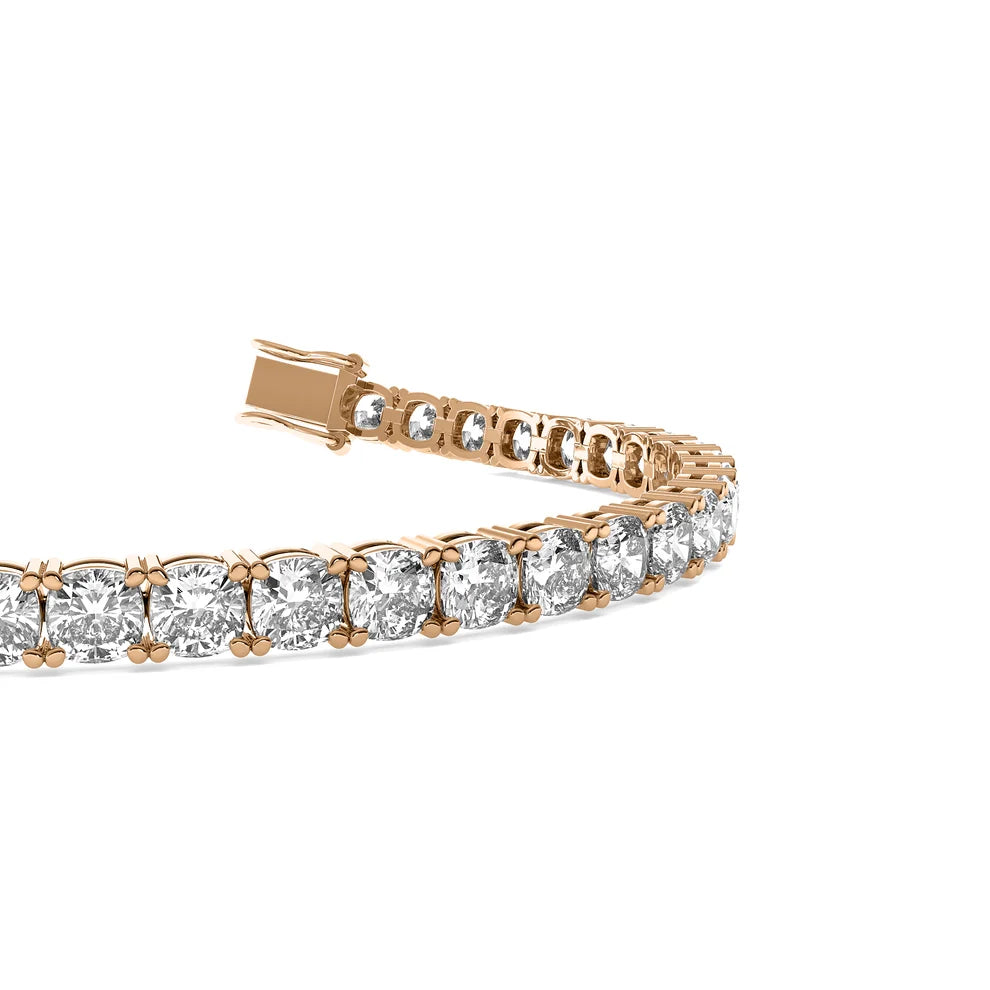 Four Prongs Cushion Diamond Tennis Bracelet