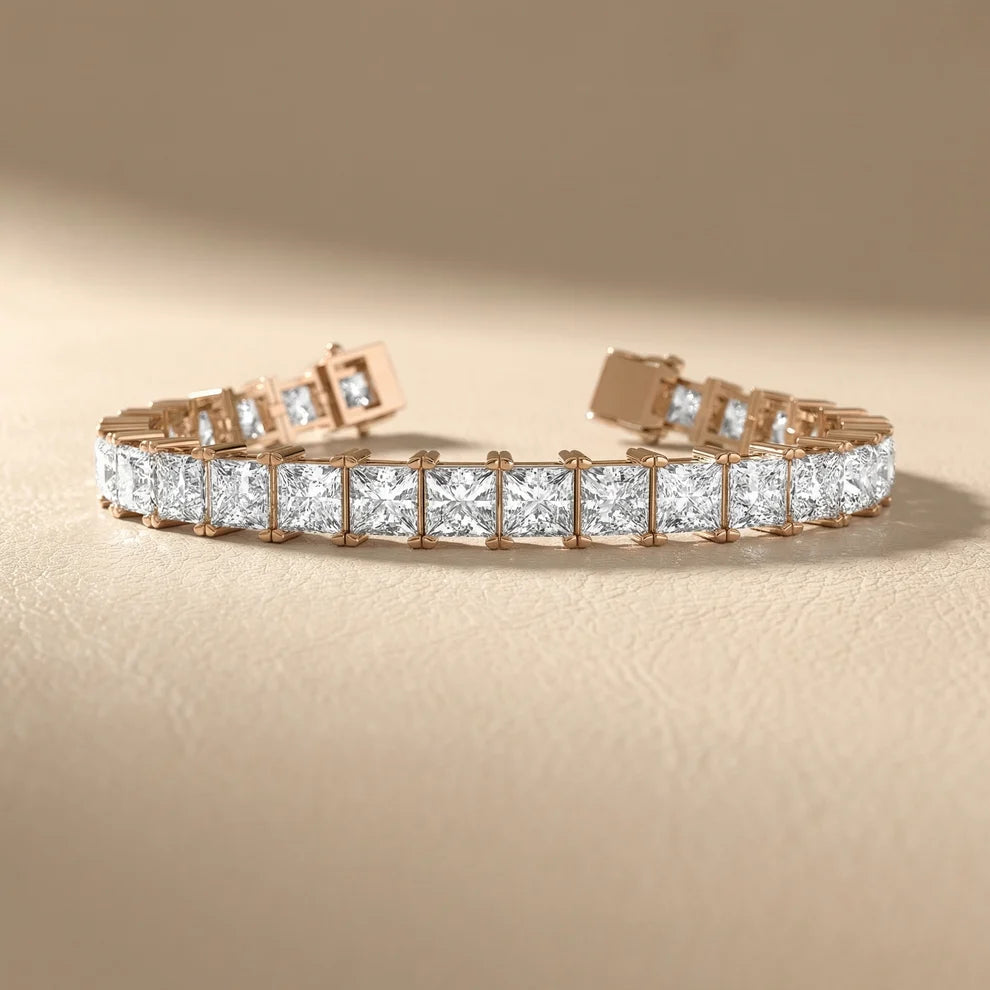 Four Prongs Princess Diamond Tennis Bracelet