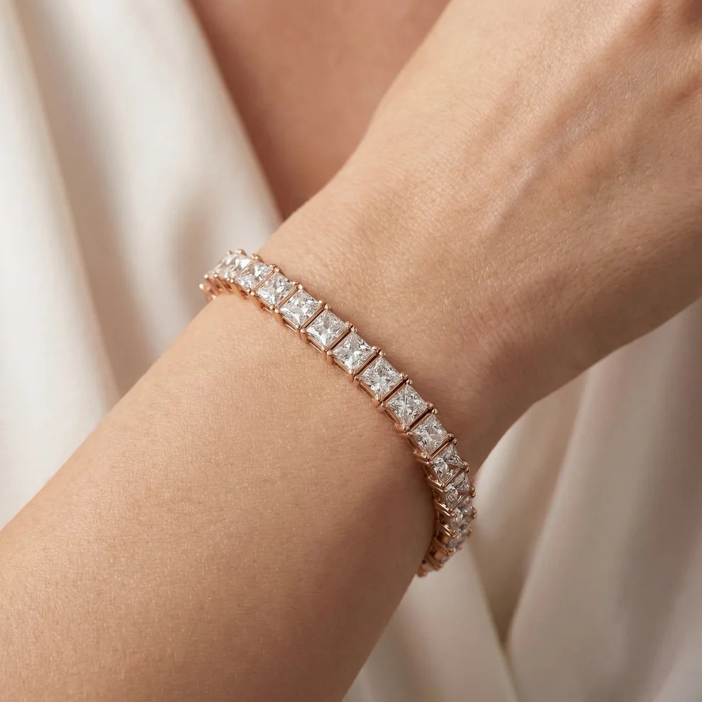 Four Prongs Princess Diamond Tennis Bracelet