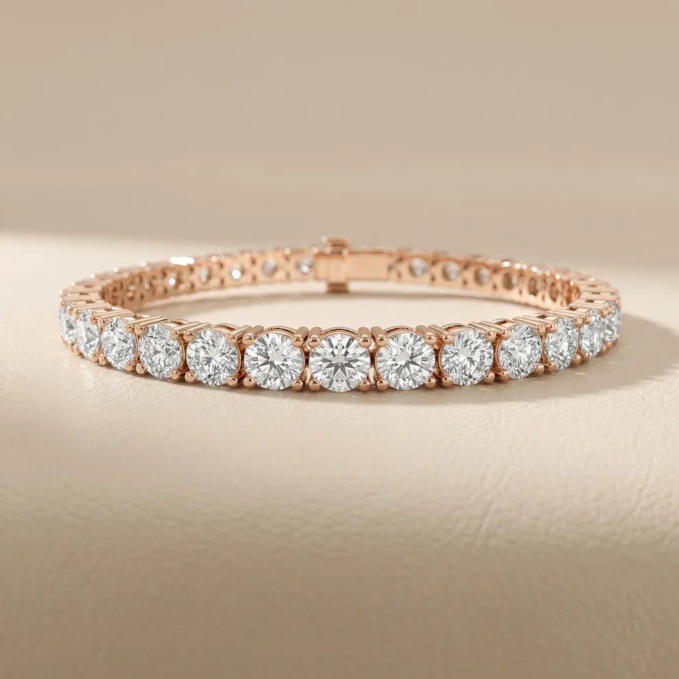 Four Prongs Round Diamond Tennis Bracelet