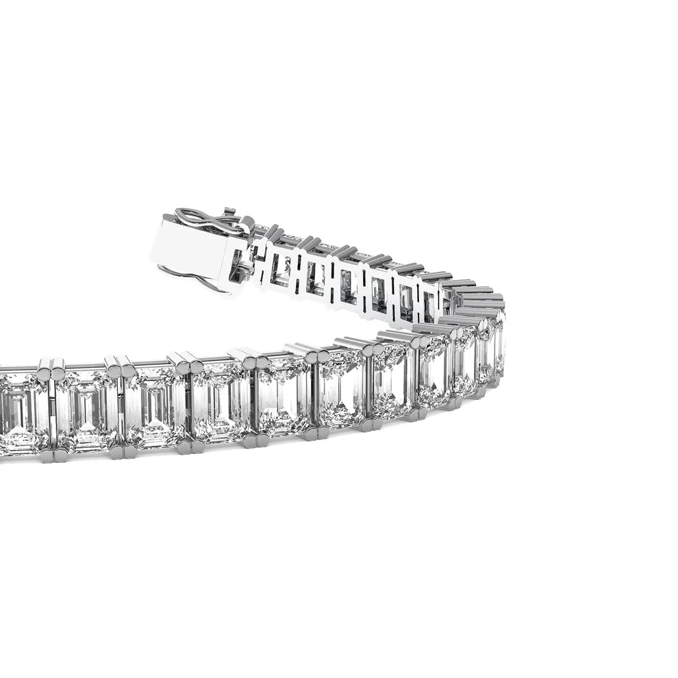 Four Prongs Emerald Diamond Tennis Bracelet