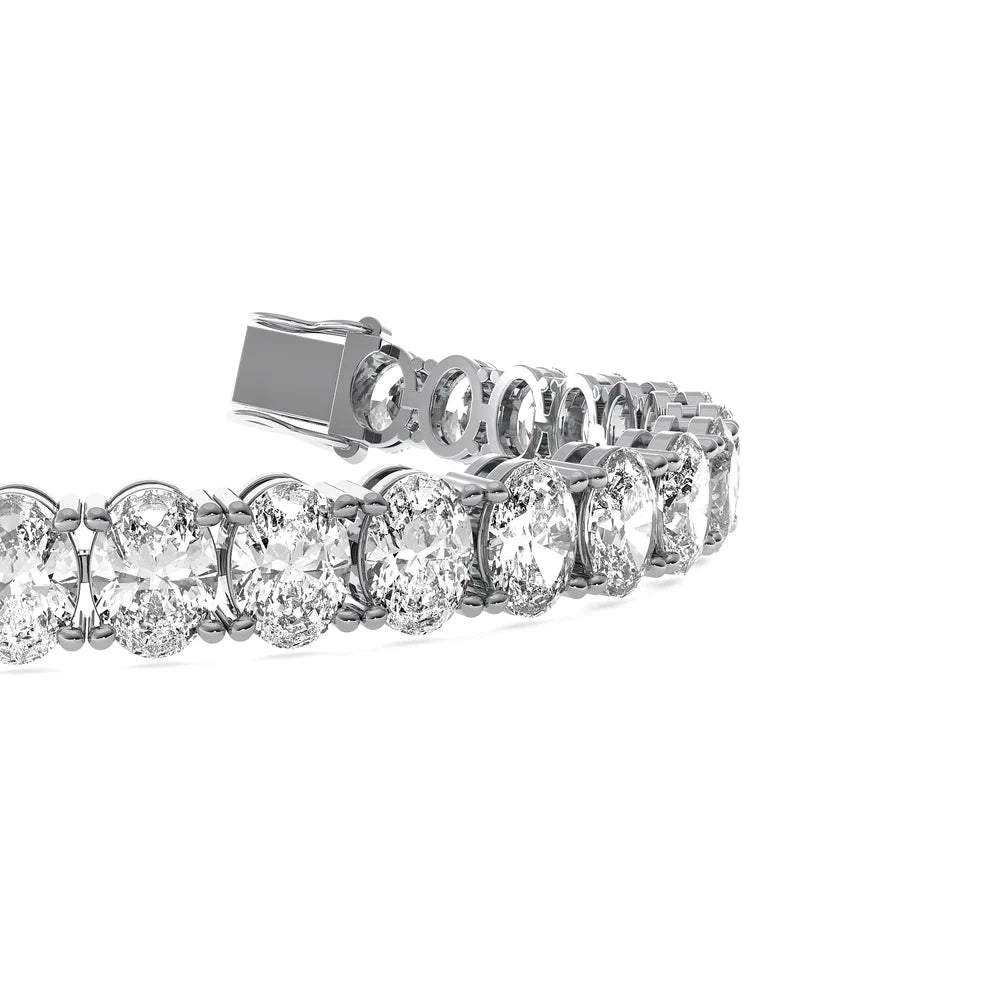 Four Prongs Oval Diamond Tennis Bracelet