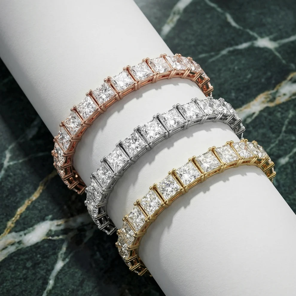 Four Prongs Princess Diamond Tennis Bracelet