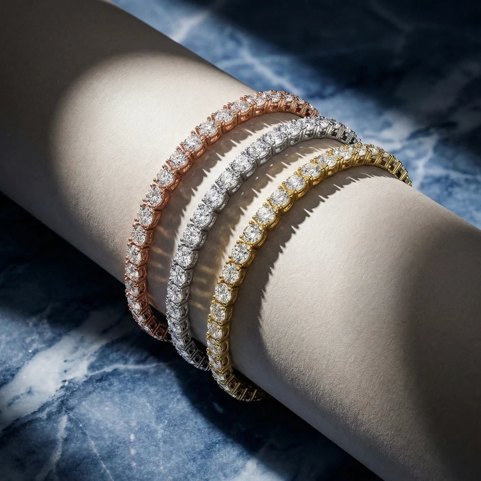 Four Prongs Round Diamond Tennis Bracelet