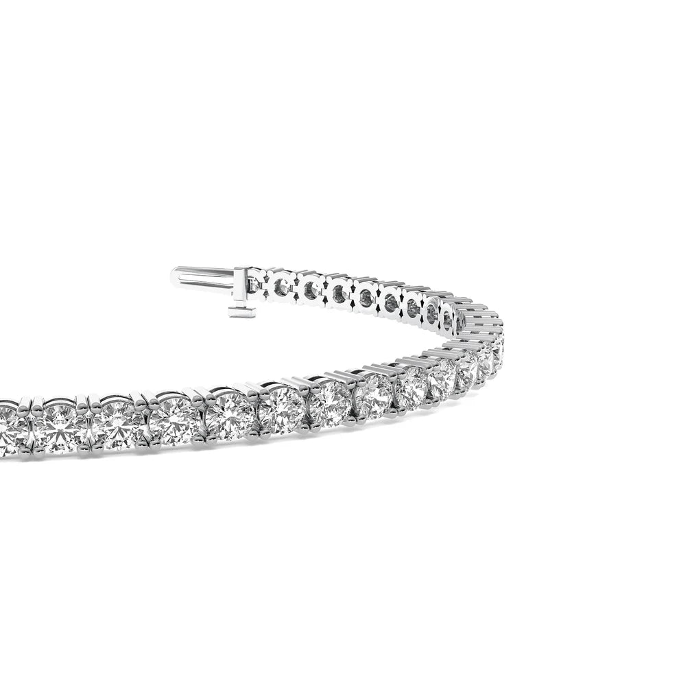 Four Prongs Round Diamond Tennis Bracelet