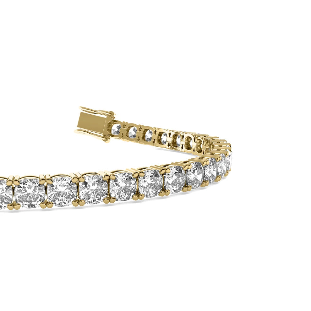 Four Prongs Cushion Diamond Tennis Bracelet