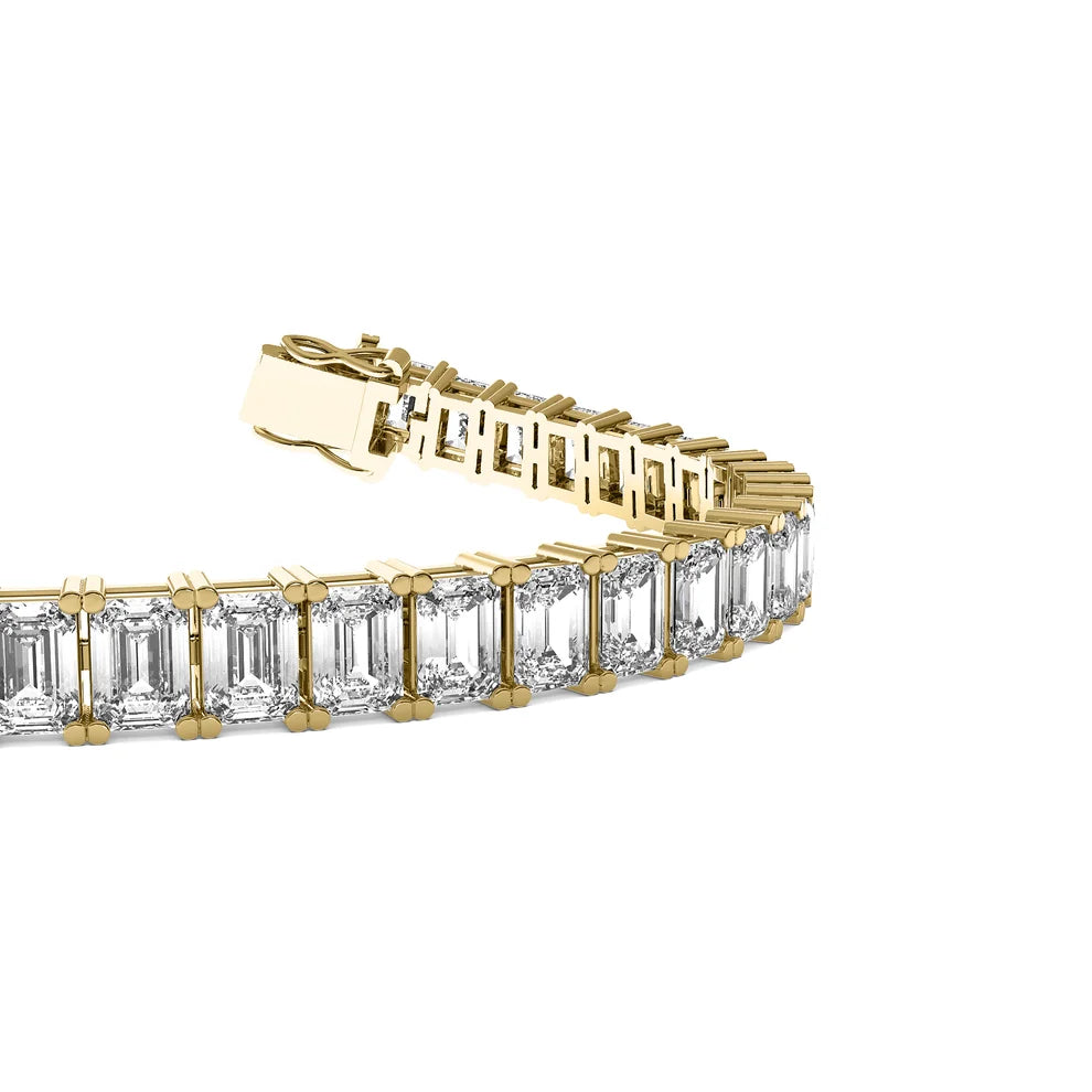 Four Prongs Emerald Diamond Tennis Bracelet