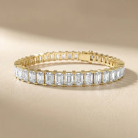 Four Prongs Emerald Diamond Tennis Bracelet