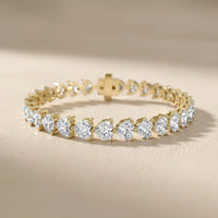 Four Prongs Heart Diamond Tennis Bracelet