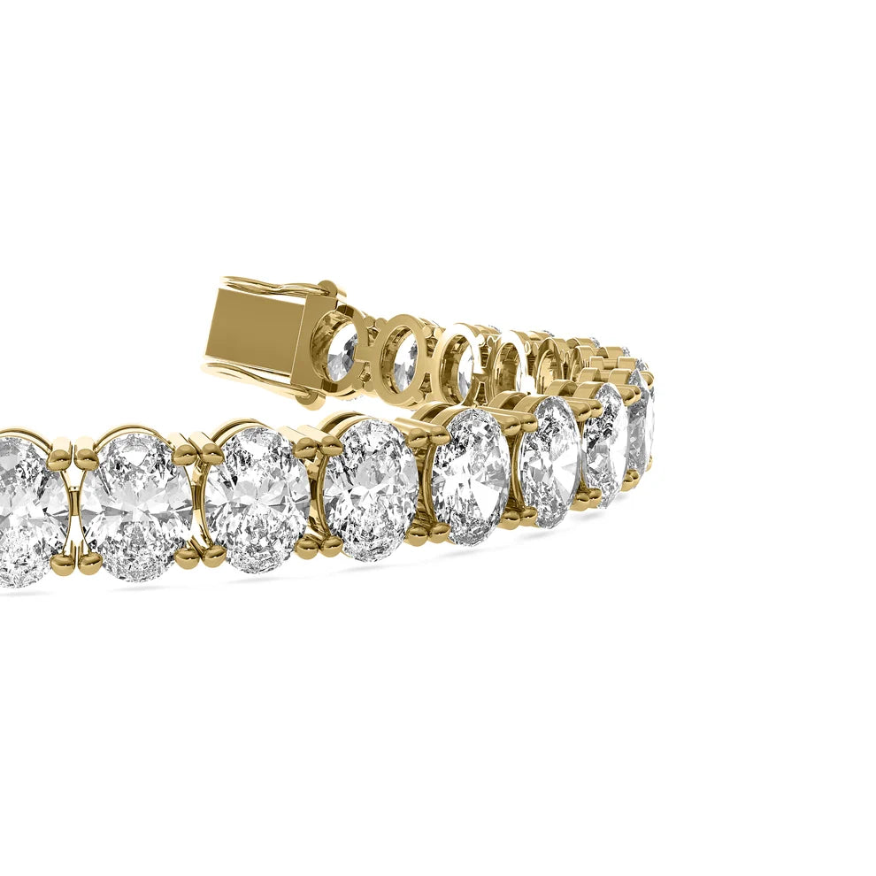 Four Prongs Oval Diamond Tennis Bracelet