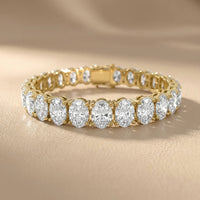 Four Prongs Oval Diamond Tennis Bracelet