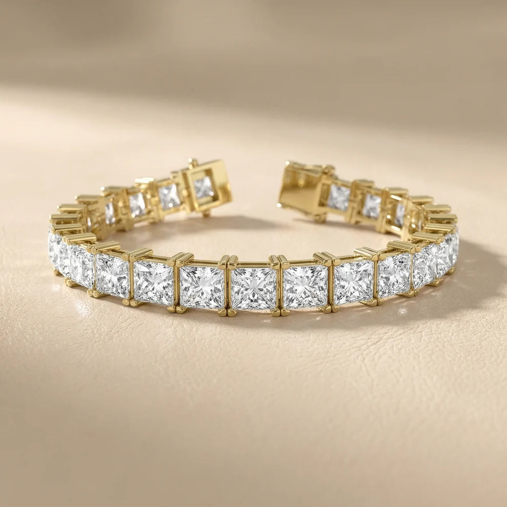 Four Prongs Princess Diamond Tennis Bracelet
