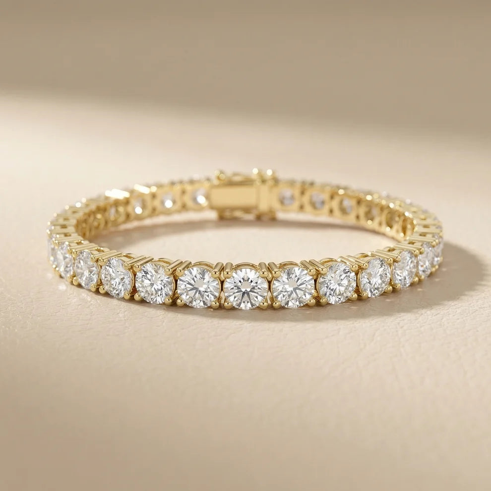 Four Prongs Round Diamond Tennis Bracelet