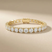 Four Prongs Round Diamond Tennis Bracelet