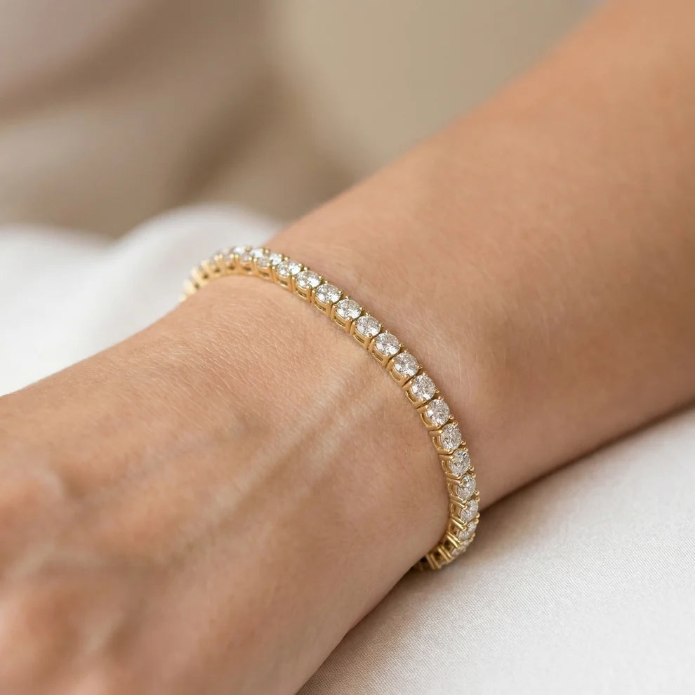 Four Prongs Round Diamond Tennis Bracelet