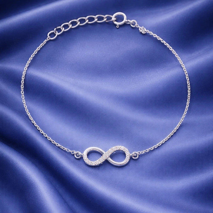 Infinity Sparkle Diamond Bracelet in 925 Sterling Silver