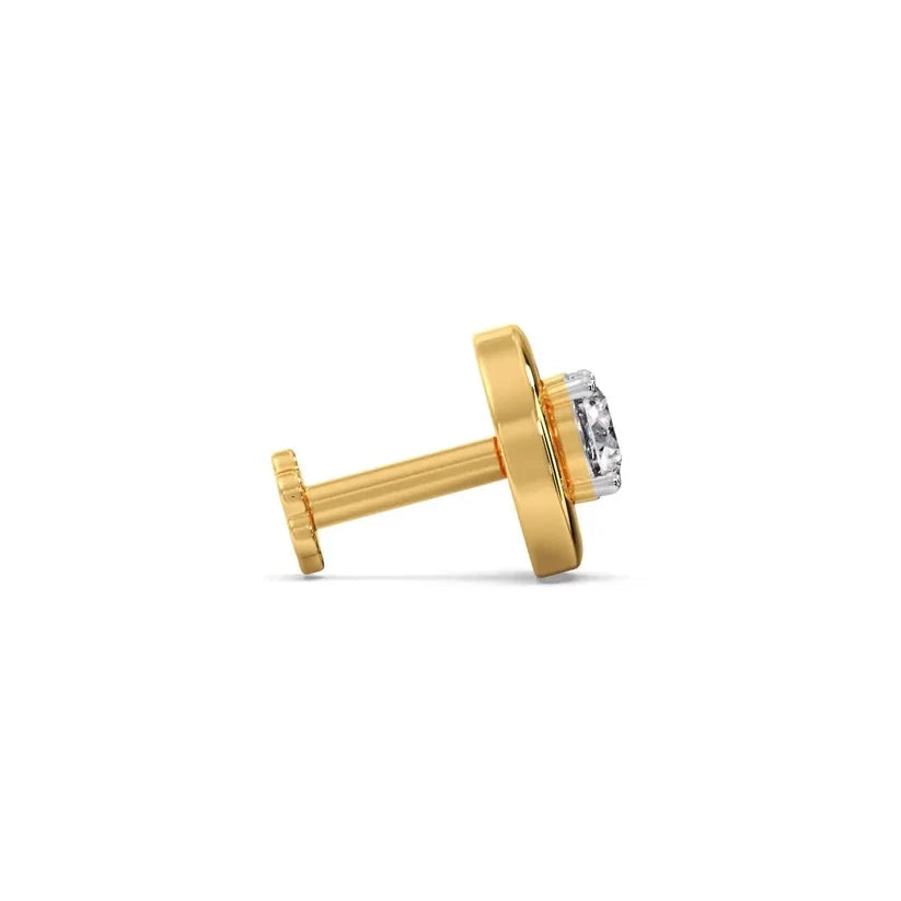 Solara Round Diamond Nose Pin