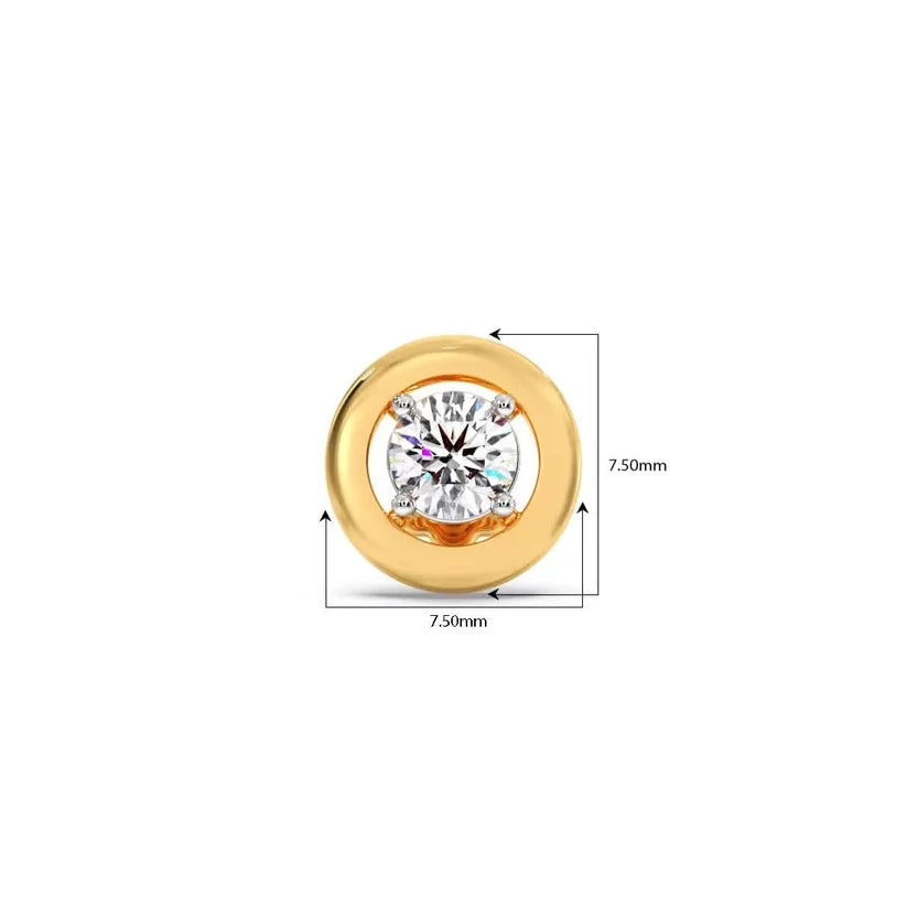 Solara Round Diamond Nose Pin