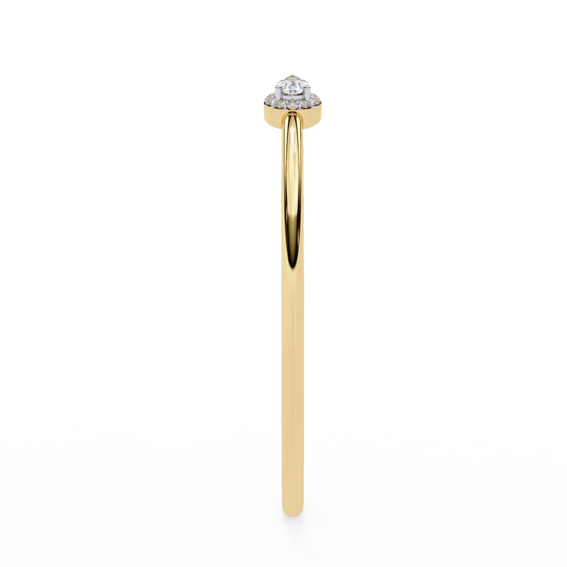 Pear & Round Diamond Open Bangle