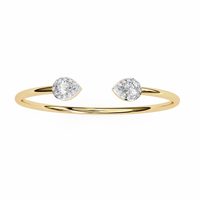 Pear & Round Diamond Open Bangle