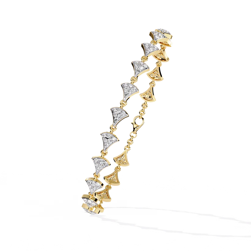 Luxury Gold Bow Link Bracelet with Diamond Accents
