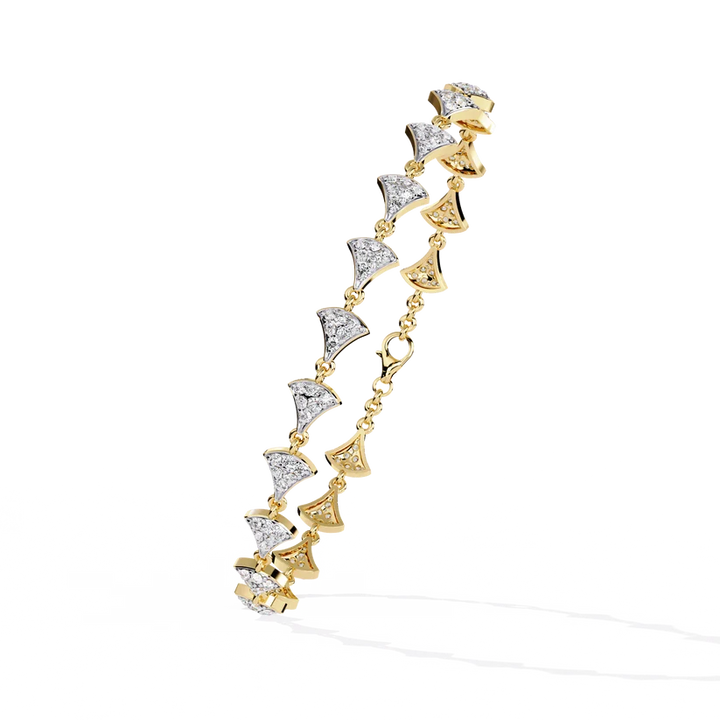 Luxury Gold Bow Link Bracelet with Diamond Accents